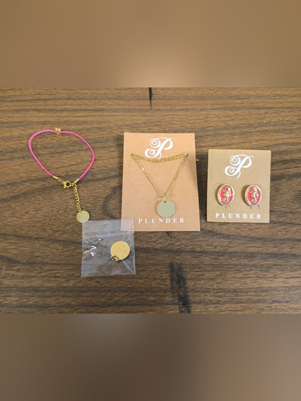 Plunder Design Necklace, Bracelet, and Earrings Lot